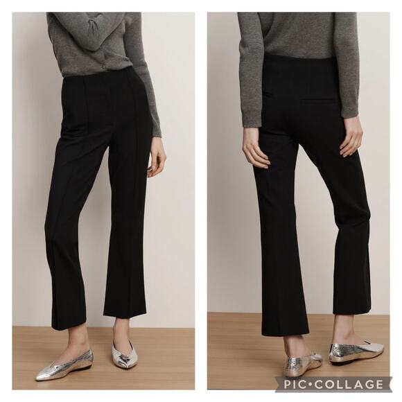 Veronica Beard Pants - Veronica Beard Kean Slim Leg Pants Black Front Seams Size 12